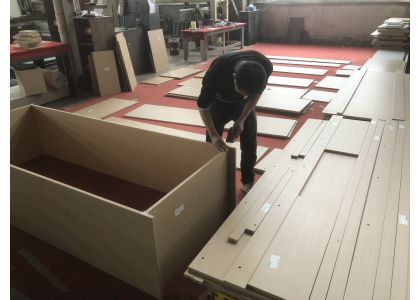 Pre-assembled bedroom wardrobe for customer in France