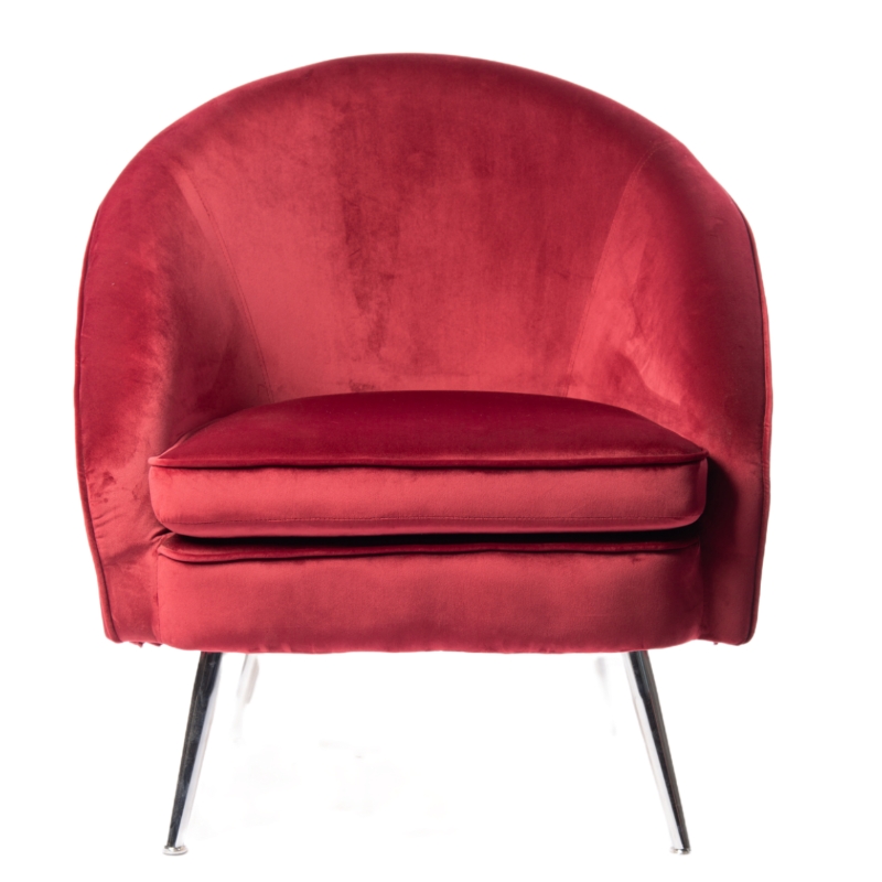 Nordic living room red velvet upholstered corduroy accent side leisure chairs