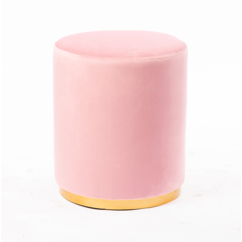 Factory Customized Ottoman Round Various Colors Velvet Soft Footstool Seat Sofa Ottomans