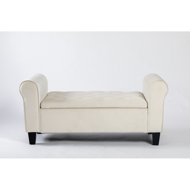 Living Room Bedroom Hallway Foldable Bed End Bench Chest velvet Upholstered Ottoman Folding Storage Foot Stool Storages Luxury
