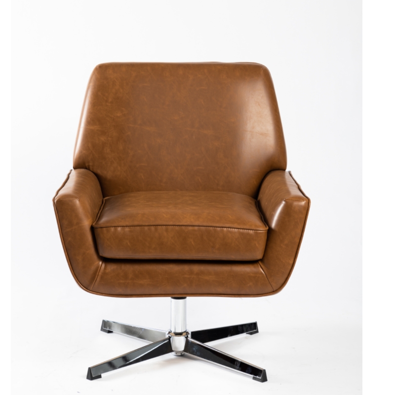 Buy wholesale direct from china Armchair Lounge Chair pu leather metal base Leisure Chair easy armchair swivel