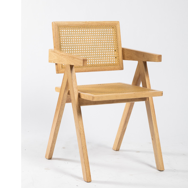 Wholesale High Quality Modern Luxury Vintage Antique Chair Furniture Living Room Handmade Wooden Rattan Arm Chair