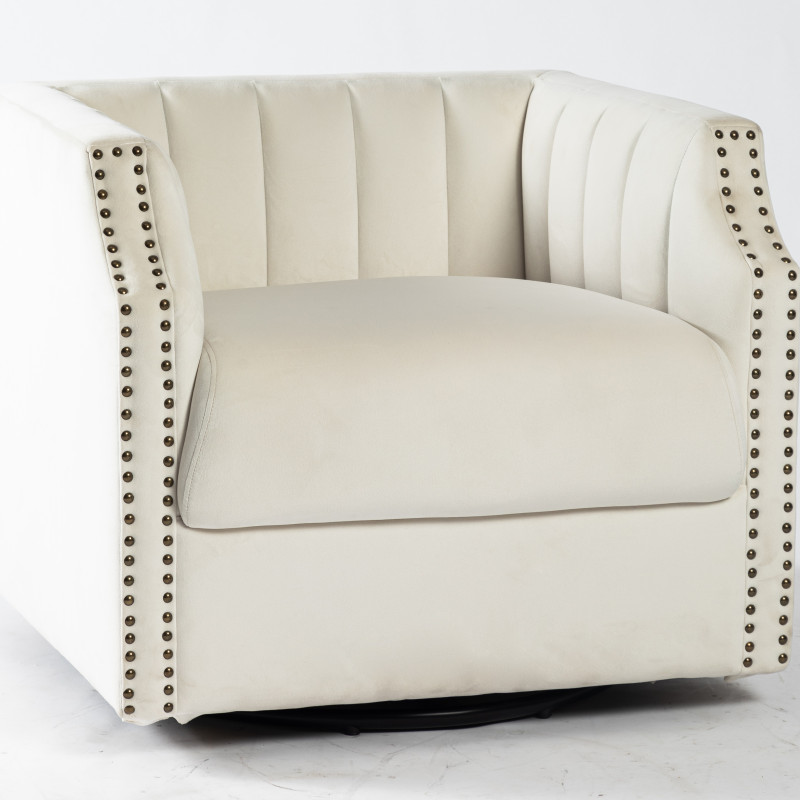 Wholesale retro furniture velvet fabric chair big swivel upholstered accent chair