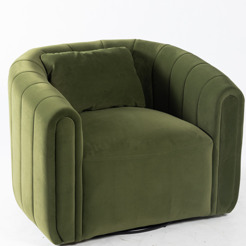 Green velvet cushion seat bedroom furniture chair swivel accent chair wholesale