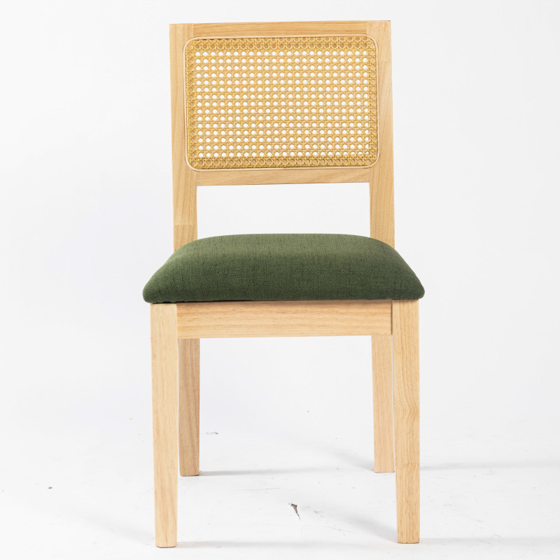 Nordic solid wood furniture rattan chair upholstered leisure chair