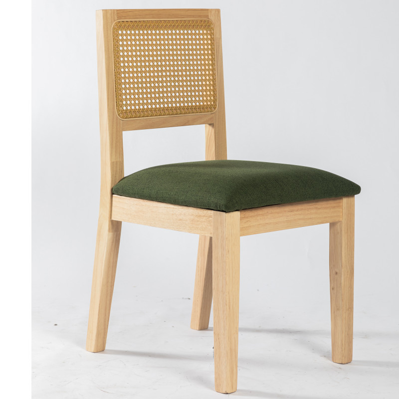 Restaurant ash wood accent rattan chair luxury design single chair